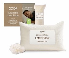 Coop Home Goods Adjustable Latex Pillow Queen, Talalay Latex  Microfiber Fill,