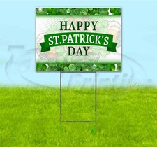 HAPPY ST. PATRICK'S DAY 18x24 Yard Sign WITH STAKE Corrugated Bandit USA HOLIDAY