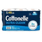 Cottonelle Ultra Clean Toilet Paper, Strong Toilet Tissue, 12 Mega Rolls