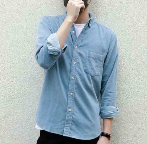 S.E.H KELLY POPOVER open collar corduroy shirt Long sleeve shirt