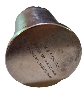 #ad M amp; S Oil Wayne Nebraska Advertsing Tooth Pick Holder Metal $14.99