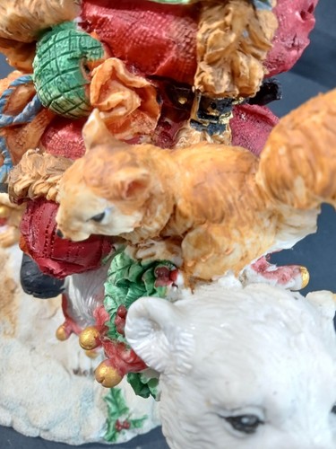 Harz Weihnachtsmann auf Eisbär Weihnachtsdeko. Sehr guter Zustand - Bild 8 von 12