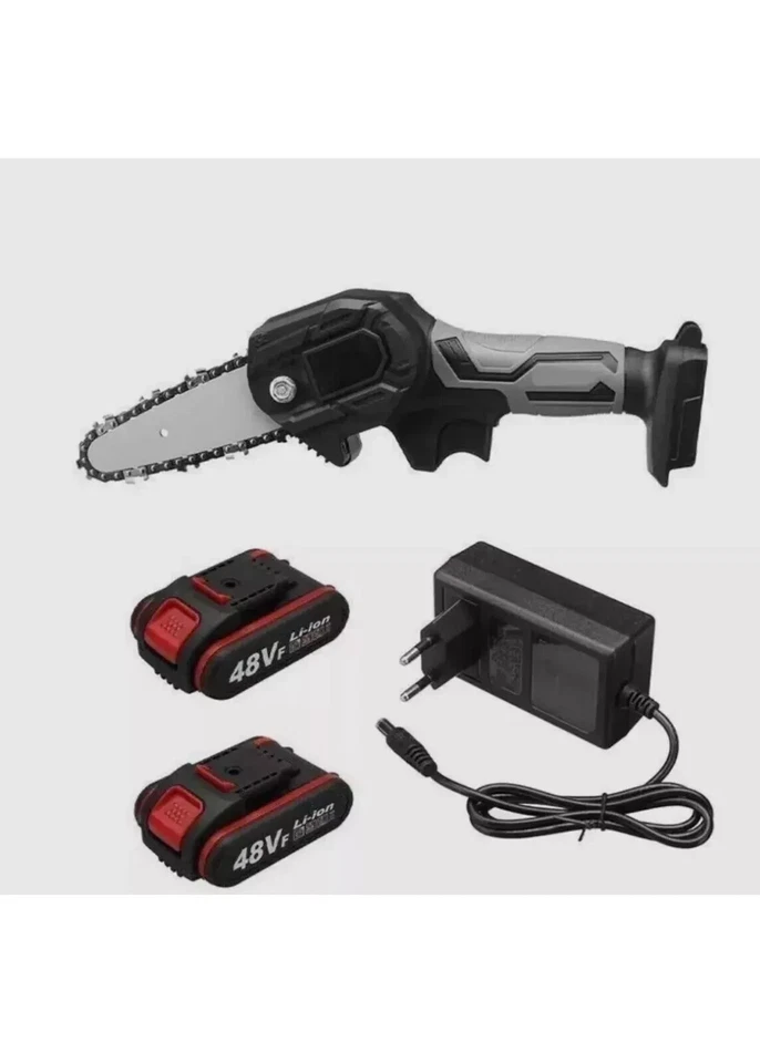 MOTOSEGA a Batteria 6 Pollici Mini Sega Elettrosega 2 batterie 48V Taglio Rami