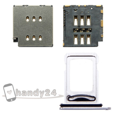 iPhone 11 Pro Dual Sim Card Reader Kartenleser Slot + Sim Tray Schacht   Silber
