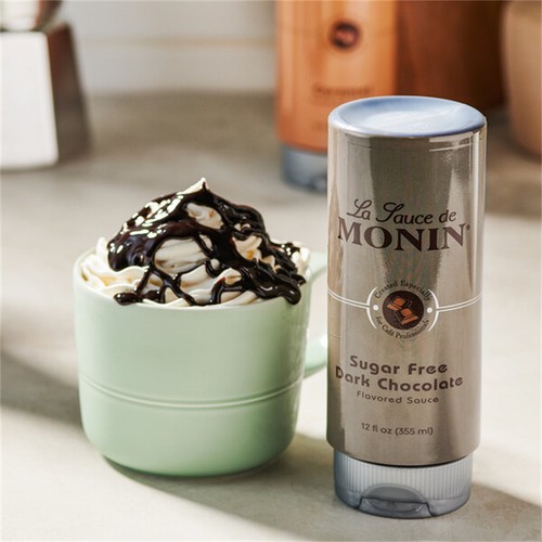 Monin 12 fl. oz. Sugar Free Dark Chocolate Flavoring Sauce WS-544SAUKF062B - 第 3/4 張圖片