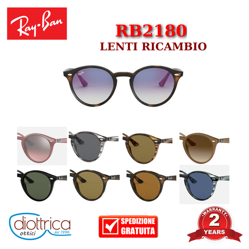 Lenti ricambio RAY-BAN RB2180 occhiali da sole uomo donna Polar Sfumata  Specchio | eBay