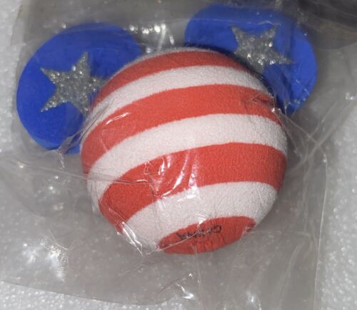 NEW*Disney Mickey Ears Patriotic USA JULY 4th*Glitter Stars*ANTENNA BALL Topper* - Picture 3 of 3