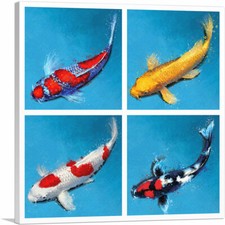 ARTCANVAS Hikarimoyo Hikarimuji Kinginrin Showa Koi Carp Fish Canvas Art Print