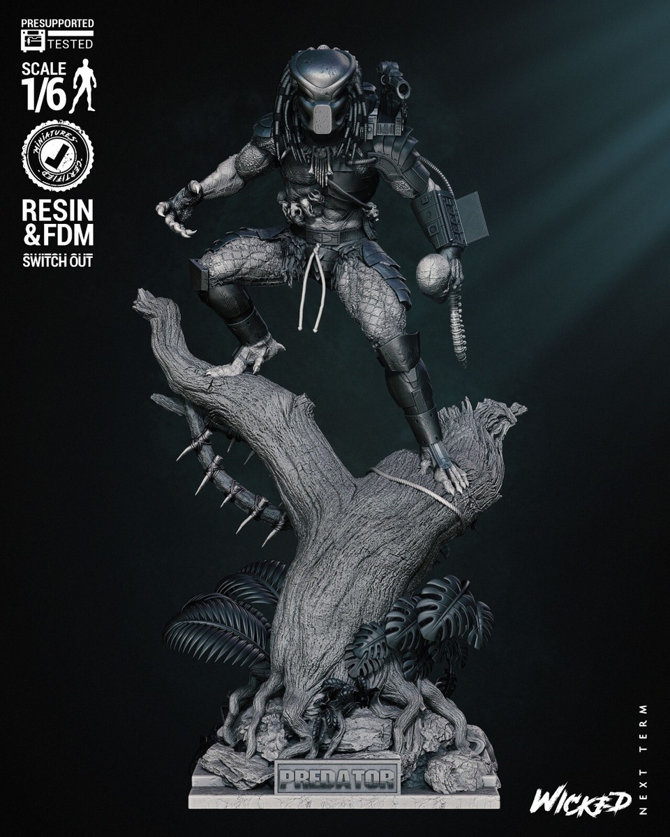 Predator in tree Resin Sculpture Statue Model Kit Unpainted
