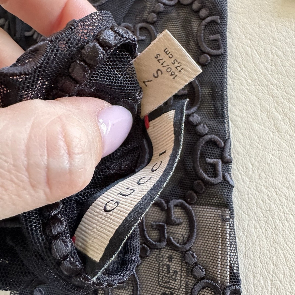 GUCCI / GG柄/チュール/レース手袋/ナイロン/BLK/レディース NWT GUCCI GLOVES TULLE LACE GG BLACK Sz 7 S | eBay