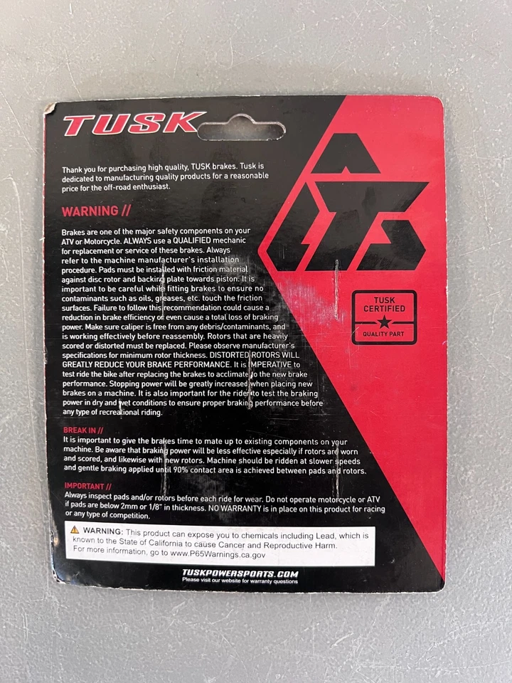 Pastilhas de freio dianteiro Tusk KTM Husqvarna gás Triumph Sherco Stark SX F TC MC XC - Imagem 2 de 4