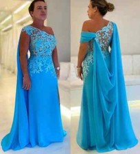 Elegant Blue Mother of the Bride Dress Wedding Party Gowns Plus Size Robe De
