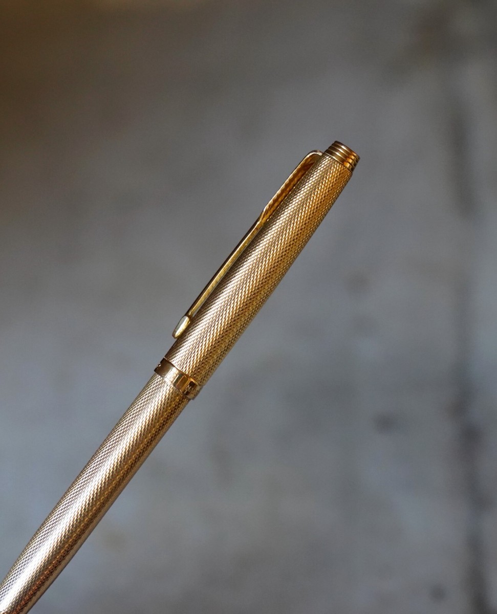 Stylo Bille Parker 75 - Métal Plaqué Or Finition "grain D'orge" (Barley Corn) - Occasion De Collection