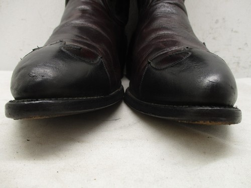 Dan Post Black Cherry Leather Cowboy Western Boots Mens Sz 11 EW Style 2126 USA - Picture 4 of 13
