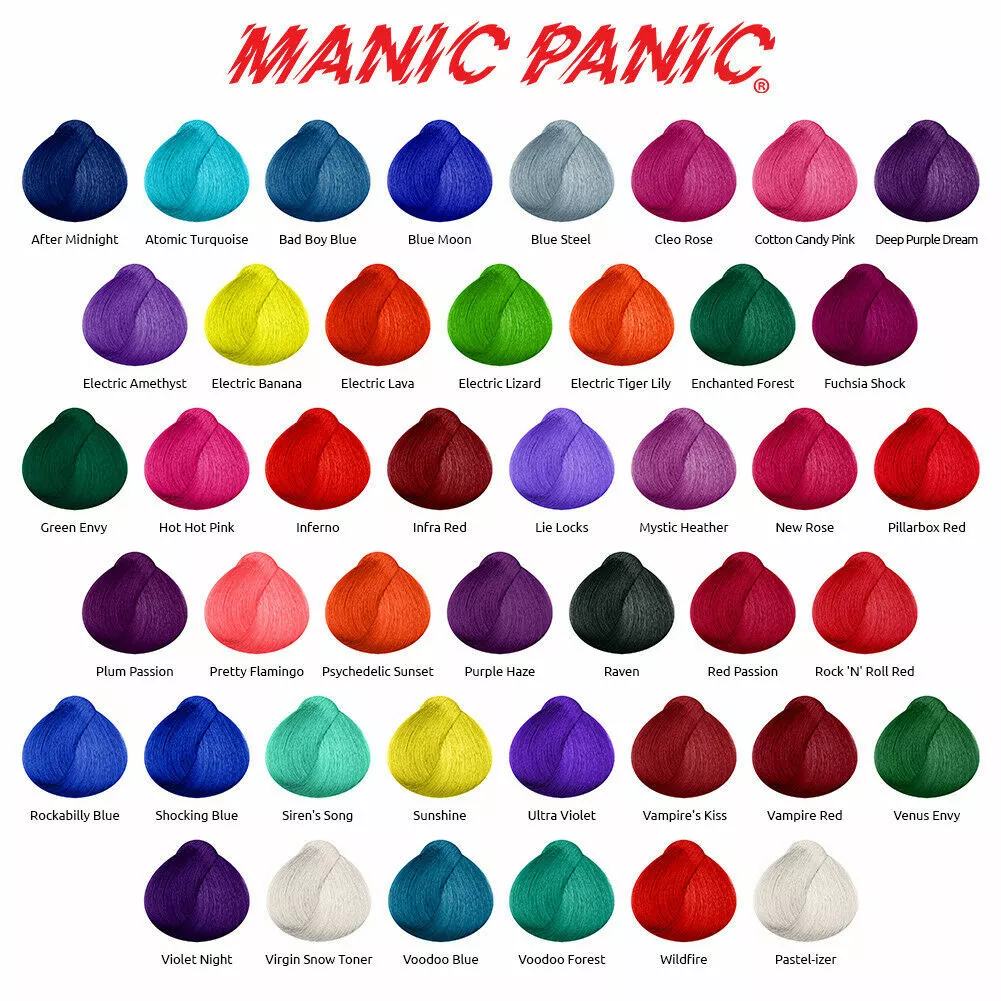 MANIC PANIC CLASSIC SEMI PERMANENT HAIR DYE 118ml All Colours