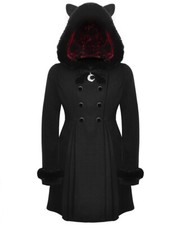 Dark In Love Dark Gothic Lolita Hooded Cat Ear Double-breasted Coat