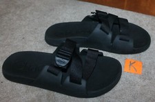 CHACO Men's Size 10 SLIDE SANDALS black w/ adjustable straps EUC