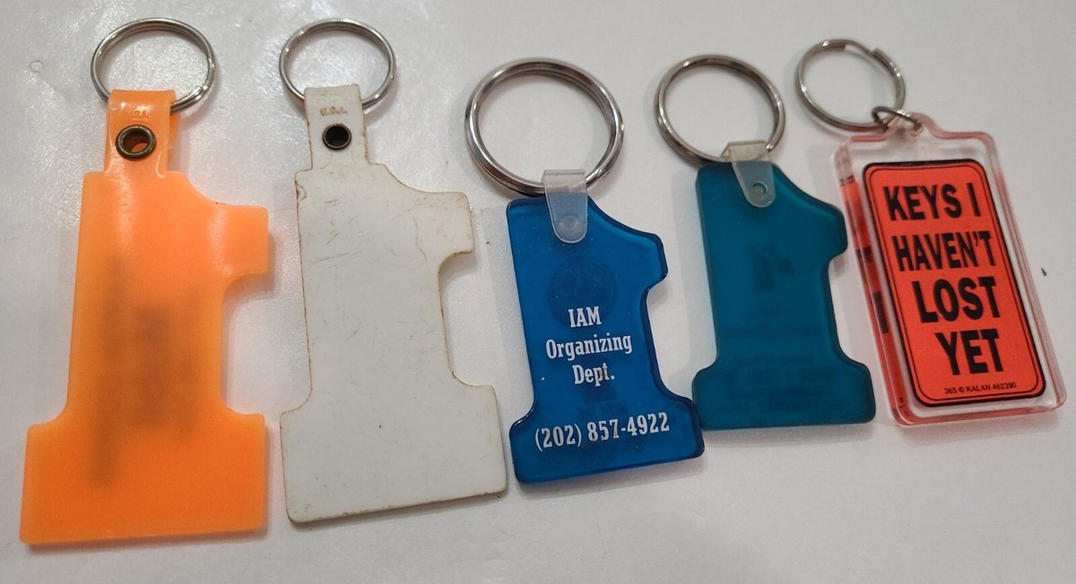 Vintage #1 Advertising Keychain Multi-Color Key Rings Junk Drawer