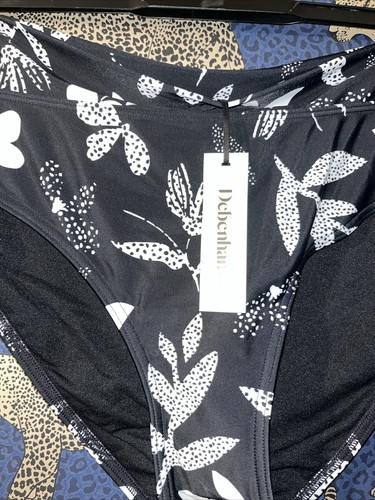 Brandneu mit Etikett Damen schwarz & weiß Papercut Daisy Bikinihose von Debenhams Größe 20 - Bild 3 von 5