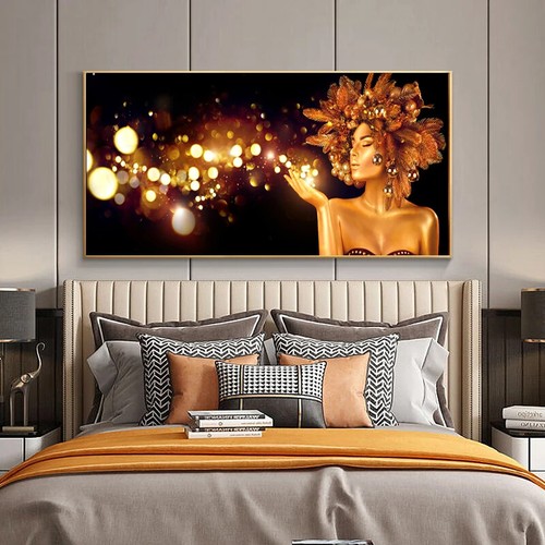 Gold Makeup Women  Canvas Art Painting Print Wall Decor Canvas Poster - Picture 2 of 10