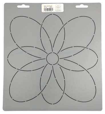 Quilting Stencil Simple Flower Quilt Pattern Block 9.1'' Continuous Line Template
