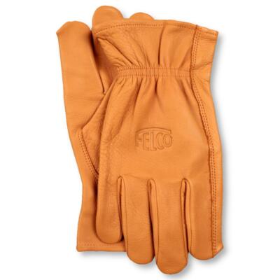 FELCO 703 Arbeitshandschuhe Größe L durchstossfest Premium-Rindsleder Naturfar