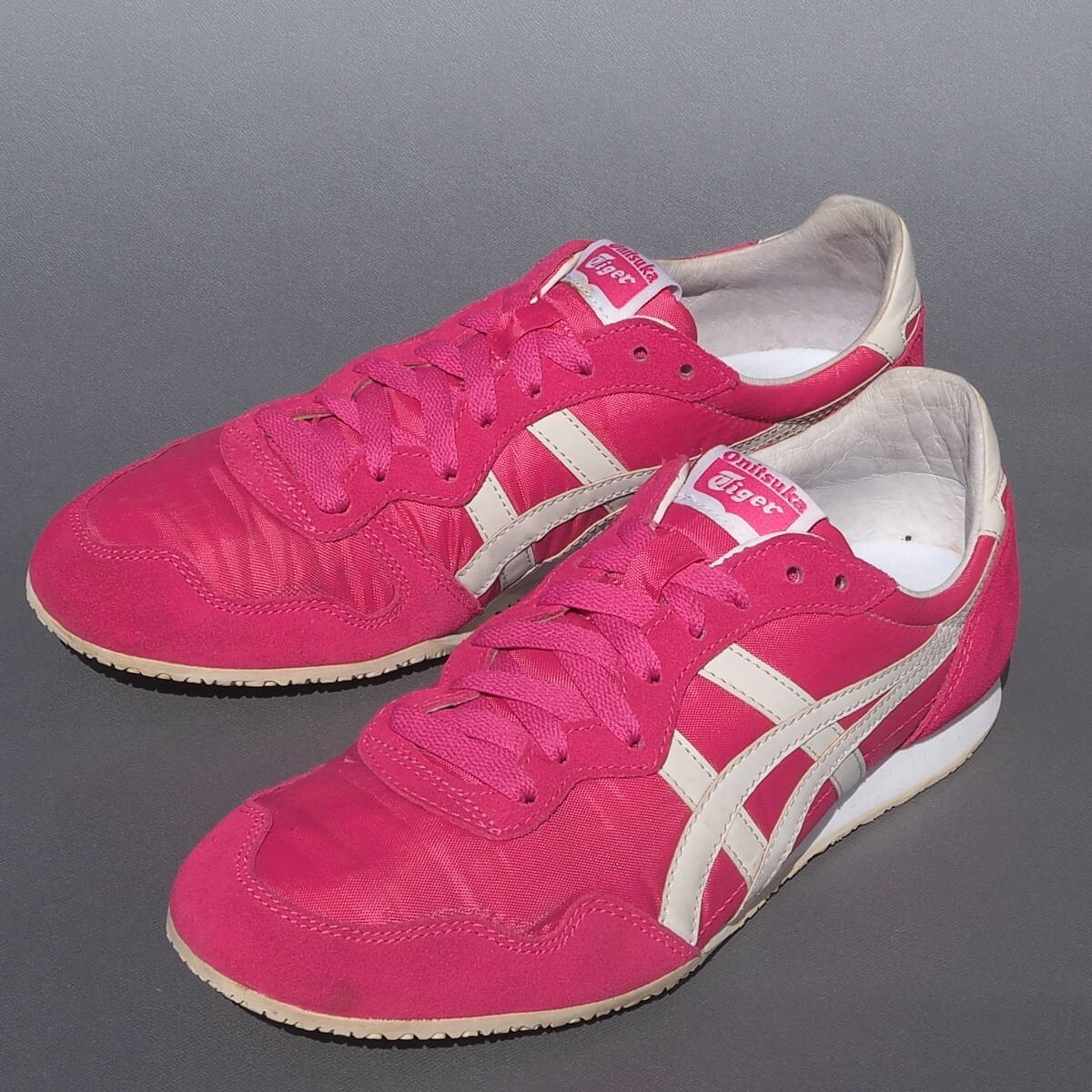 Onitsuka Tiger Serrano TH109L Pink x White US Mens Sneakers Used F/S