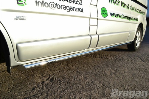 Barras Laterales para Renault Trafic Lwb 2002-2014 Acero Inoxidable Pulido Van - Imagen 5 de 8