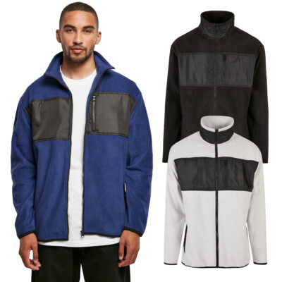 Urban Classics Patched Micro Fleece Jacket Herren Jacke Stehkragen oversize fit