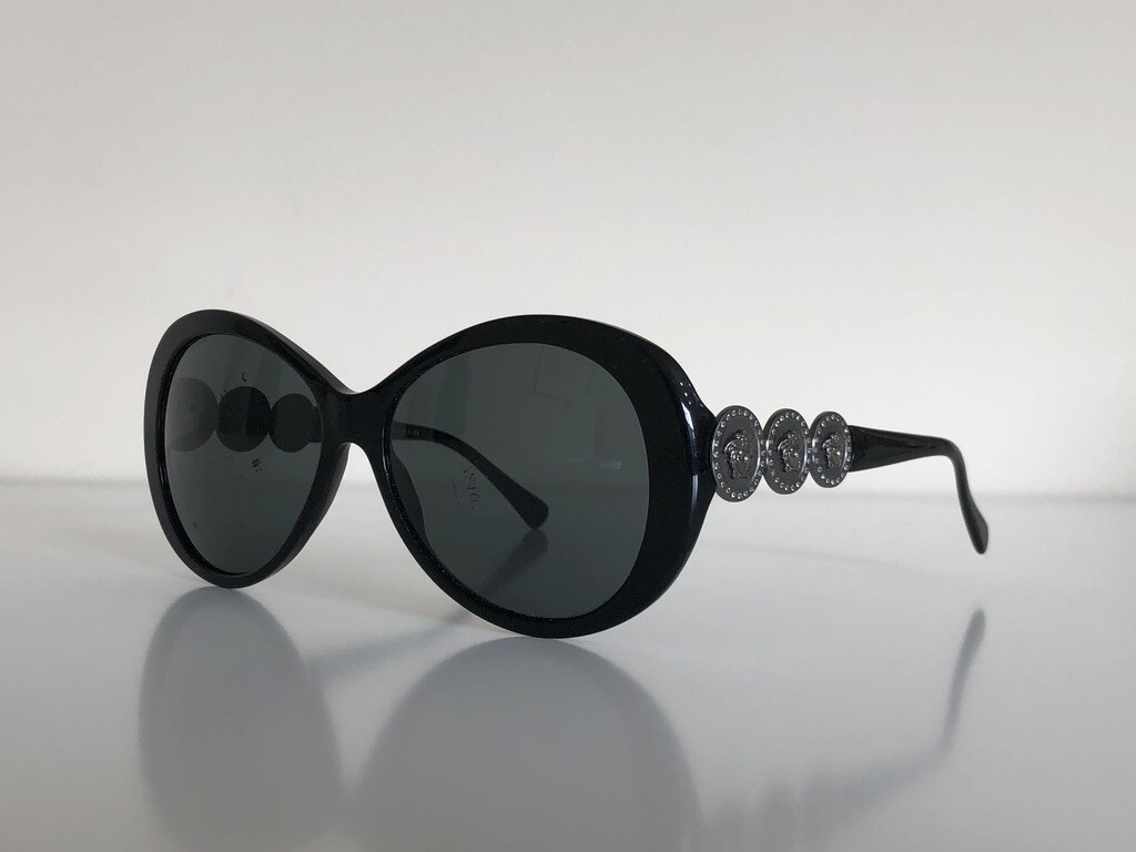 Versace MOD 4256-B GB1/87 Oval Black Gray Medusa Sunglasses 58-15