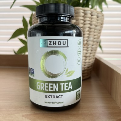 Zhou Green Tea Extract with EGCG 120 Veggie Capsules New Sealed Exp 8/26