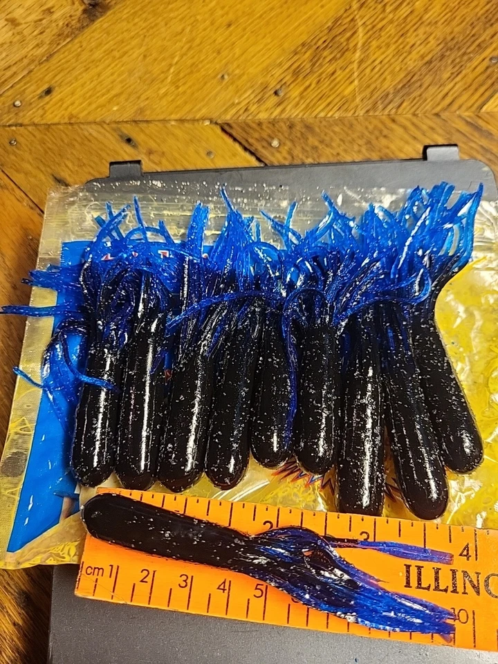 Strike King Kevin Van Dam 黑色蓝色片专业模型管 4 英寸数量。 10 ~ 钓鱼 — 第 2/4 张图片