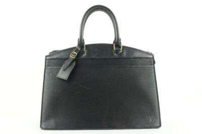 Louis Vuitton  Black Epi Leather Noir Riviera Vanity Tote Bag w Luggage Tag 