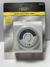 New Sealed -Indoor Timer Switch 2-Grounded Outlets 15 amp Defiant Model 458 431