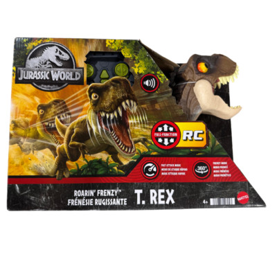 Mattel Jurassic World RC Dinosaur Toy, Roarin  Frenzy T Rex Dino with Sound