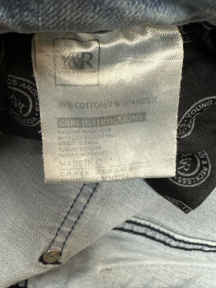 Pantalones de mezclilla para hombre Young & Reckless 31 azul algodón elástico pierna ajustada cremallera mosca Foto 3 de 4