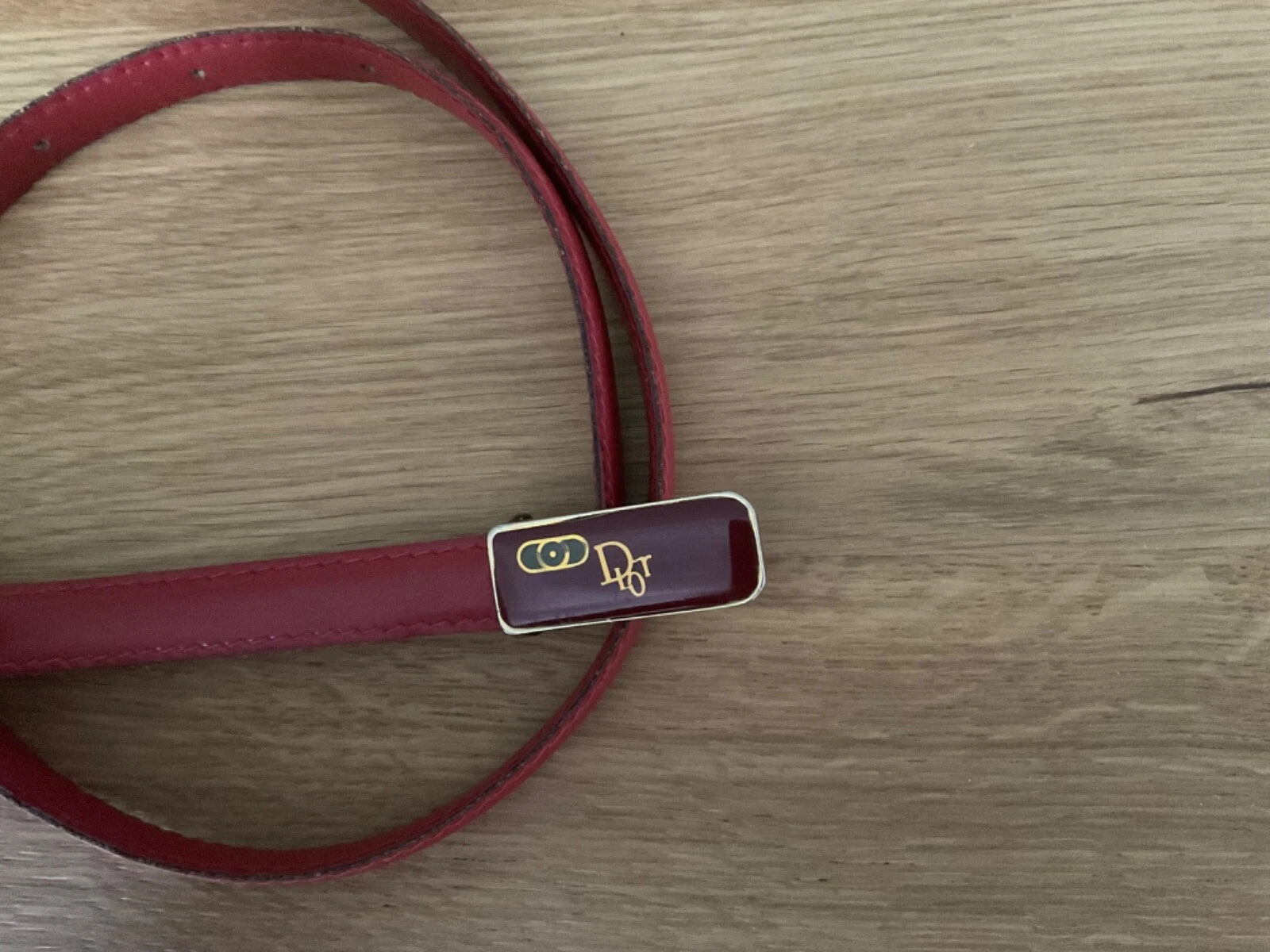 Ceinture vintage cuir rouge Dior