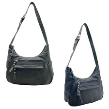 Vintage 90s Y2k Stone Mountain Medium Leather Shoulder Bag Handbag Hunter Green