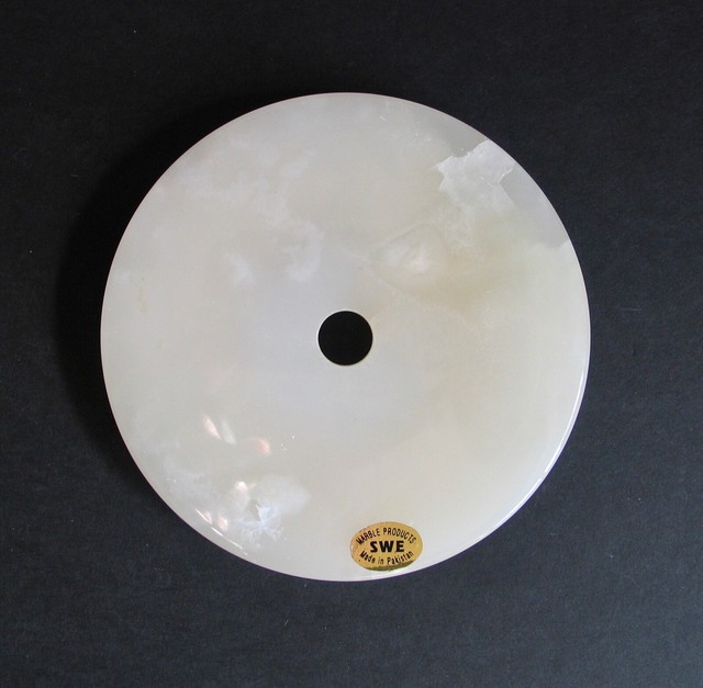 Vintage NOS Onyx Marble Lamp Base Spacer Part Circular Flat Round