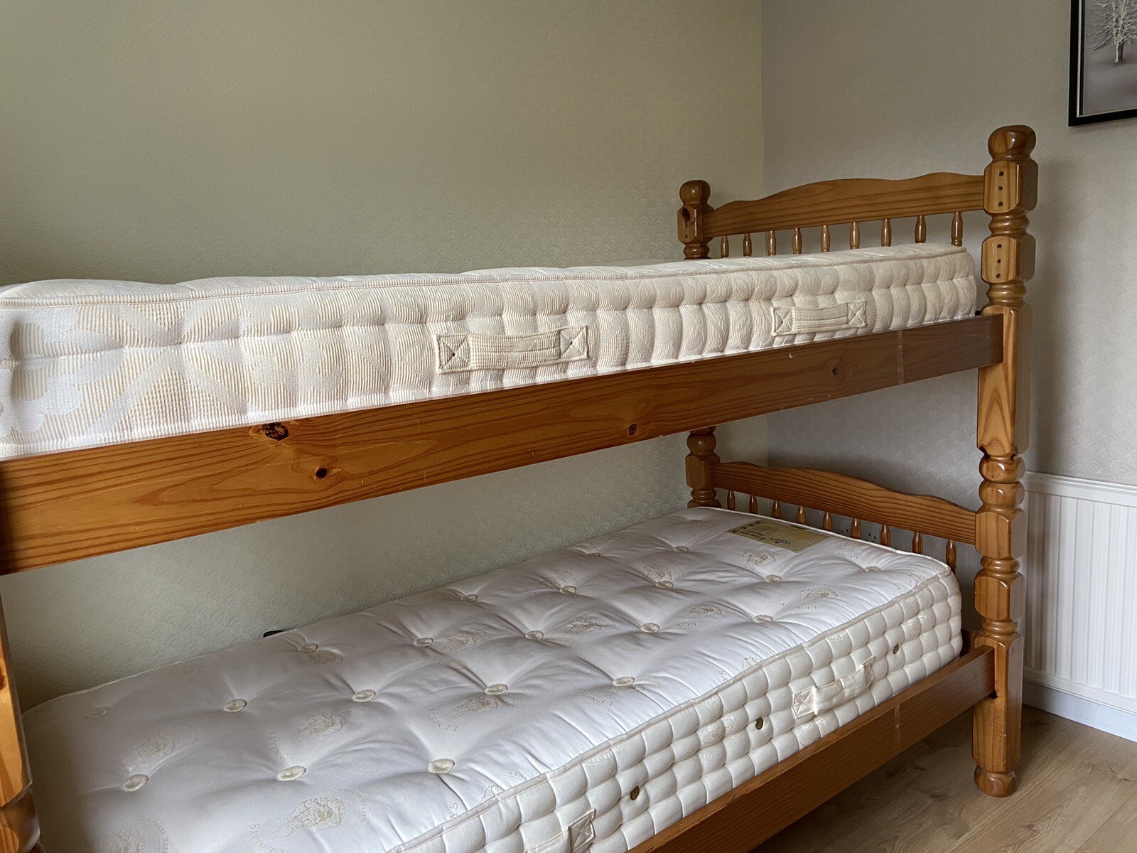 Solid Pine Bunk Bed With Mattress eBay