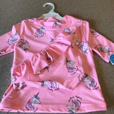 New Carter's Pink Unicorn 2-Piece Rashguard Swim Set 8 10 12