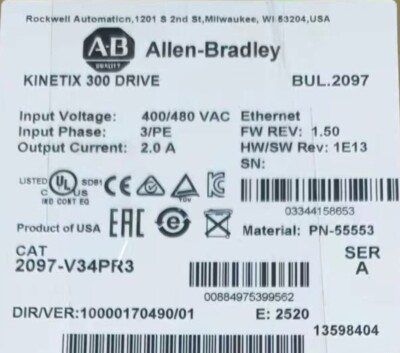 NEW SEALED ALLEN BRADLEY 2097-V34PR3 /A Kinetix 300 DRIVE EtherNet/IP 2097V34PR3