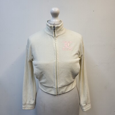 Juicy Couture cremefarbene Fleecejacke mit Reißverschluss UK Mädchen 10-11 Jahre DD921