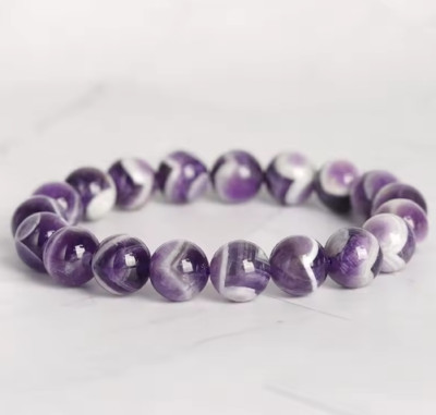 2025HOT 10mmHandmade Chevron Amethyst Crystal Women lucky Bracelet Birthday Gift