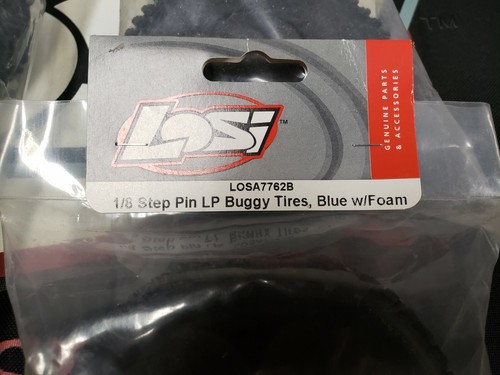 Team Losi LOSA7762 1/8 Buggy Step Pin Tires New in Package Blue Red - Picture 3 of 5