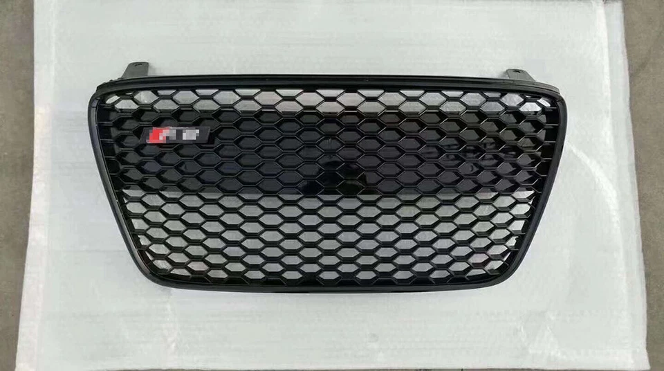 For 2007-2013 Audi R8 Front Henycomb Grille Gloss Black Mesh Upper Grill — 第 3/4 张图片