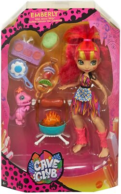 Cave Club Fashion Doll wild about bbq Emberly Mattel Dinosaur Prehistoric Toys 