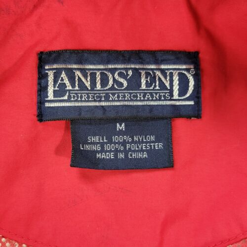 Lands' End Windbreaker Jacket Nylon Blue/Red/White with Hood Women's Medium - Picture 2 of 14