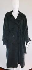 Womens Vintage Drizzle Saks Fifth Avenue Dark Blue Belted Trench Coat Sz M