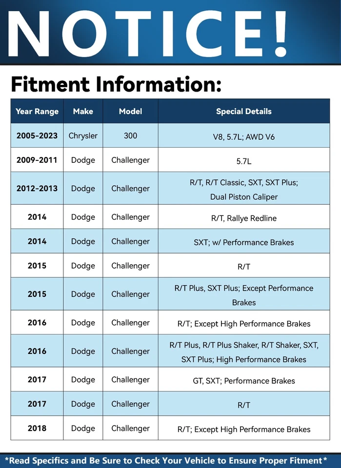 345mm Front Drilled Rotors Brake Pads for Dodge Charger Magnum Chrysler 300 - Image 2 of 4